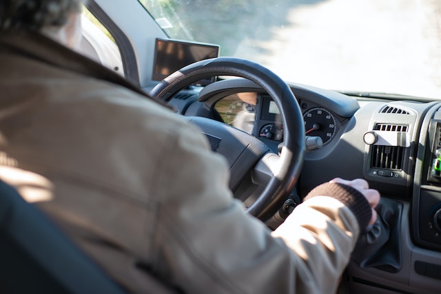 person driving a car